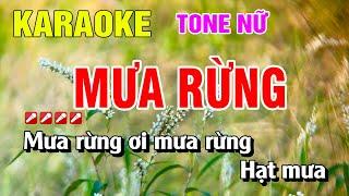 Karaoke Mưa Rừng Tone Nữ Nhạc Sống Dễ Hát | Nguyễn Linh