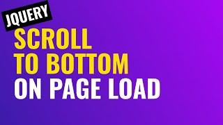 Scroll Div or Textarea To Bottom On Page Load using jQuery | jQuery Tutorial