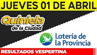 Resultados Quinielas Vespertinas de la Ciudad y Buenos Aires, Jueves 1 de Abril