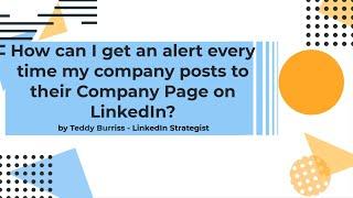 How can I get an alert every time my company posts to their Company Page on LinkedIn - Testing