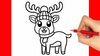 HOW TO DRAW A REINDEER EASY