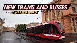 New trams and busses of Saint Petersburg (SpBTransportFest)