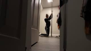 Time lapse of setting up a pole in your own home