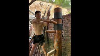 The first section of Wing Chun boxing is the wooden dummy drill#Wing Chun boxing