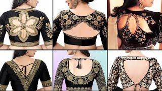 Latest Black colour Blouse Designs 2025 | ⬛Black Blouse Neck Designs | Net Blouse Designs