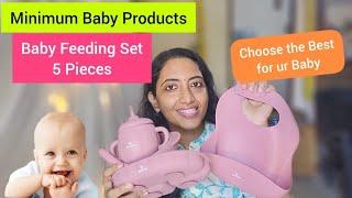 BABY FEEDING SET REVIEW | Premium Silicone 5 Pcs Baby Feeding Set | Minimum