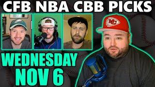 Wednesday Picks with Kyle Kirms | NBA CFB CBB 11/6