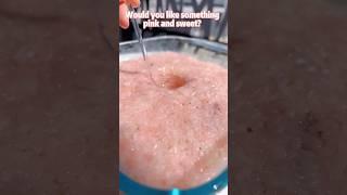 I made pink and sweet wine at home with sticky rice and fresh strawberries 