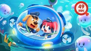 Police Officers Meet Jellyfish | Safety Tips | Cartoons for Kids | Sheriff Labrador