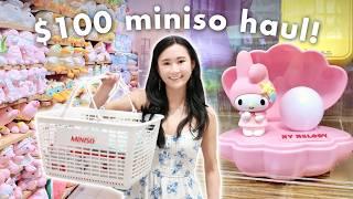 MINISO shop with me + $100 haul! ️ *cute & useful Sanrio items*