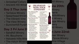 Okanagan wine tour plans June 2025 - can't wait! #winewithryan #okanagan #winetours #winetasting
