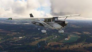 Microsoft Flight Simulator  Cessna 172S  обучение полёта по аэродромному кругу, взлёт, посадка 