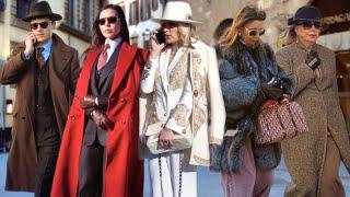 Italian Street StyleWinter 2025 Unique Fashion:Elegant Chic Classy Outfits #vogue #vanityfair