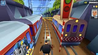 Игра. Бегать по поездам. Subway surfers.