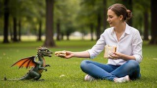 She Shared Her Sandwich with a Baby Dragon—Then Discovered Who Was Watching in the Park! SCi-Fi