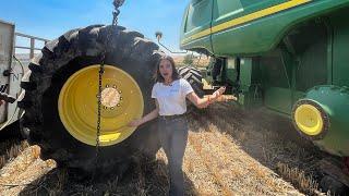 BIGGEST Flat Tire!!! Major Breakdown, Montana Harvest