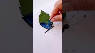 ￼Butterfly painting with Leaf #painting #art #shorts  || painting hacks