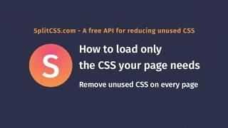 Remove unused CSS with SplitCSS