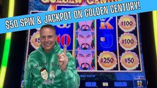 $50 spin jackpot on high limit Golden Century Dragon Link slot