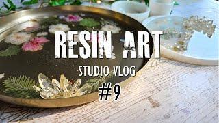 Studio VLOG #9 | Upcycled Gold Tray: Transforming an IKEA Tray with Dried Flowers and #epoxyresin