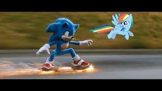 Ponies watch Sonic The Hedgehog trailer 2