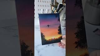 Easy way to paint a sunset / acrylic painting ideas for beginners