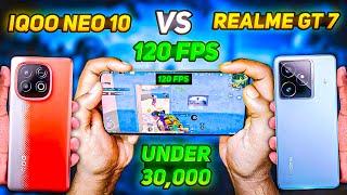 IQOO Neo 10 vs Realme Gt 7 120 FPS in Pubg Bgmi | Best Phone Under 30000 | IQOO Neo 10 Bgmi Test