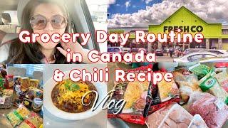 Shopping for Weekly Groceries & Halal Meat + Chili Recipe | Pakistani Mom Life in Canada Vlog