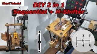 DIY H-Shifter to sequential shifter easy conversion, 2 in 1 sim racing shifter short tutorial