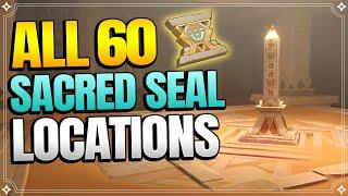 All 60 Sacred Seal Locations & All 10 Primal Obelisk | In Depth Follow Along Route |【Genshin Impact】