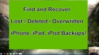 Recover Deleted or Lost iPhone Backup - iTunes Recovery