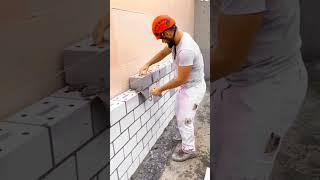 Master laying brick- Good tools and machinery in daily work #shorts