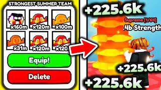 I RESTART SUMMER EVENT With STRONGEST SUMMER STAT TEAM in Roblox Arm Wrestle Simulator..