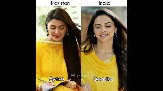 Indian vs. Pakistani actresses in identical outfits.