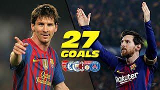 Lionel Messi ● All Goals in the Round of 16 of Champions League 2008-2020 | HD