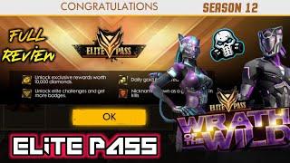 FREEFIRE ELITE PASS SEASON 12 FULL DETAILS & HONEST REVIEW #PRONATION || WRATH OF THE WILD 