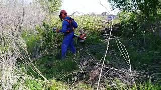 Stihl fs 490 c-em и stihl fs 450, расчистка участка