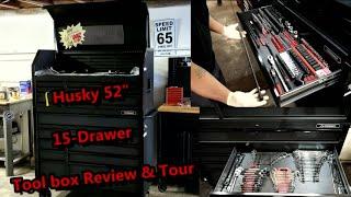 Husky 52 in 15-Drawer Tool box Review & Tour! Model# H52CH6TR9HDV3