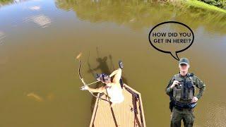 Bowfishing a HIDDEN LAKE loaded with BIG FISH! (DNR SHOWED UP)