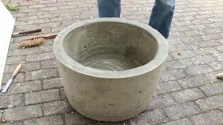 Großer Pflanz-und Blumenkübel aus Beton einfach selber machen-das kann jeder/ DIY Planter Large