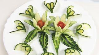 How To Make Zucchini Flower Carving Garnish | Lavy Fuity