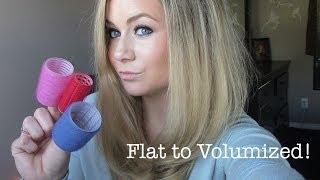 Volumized Hair using Velcro Rollers