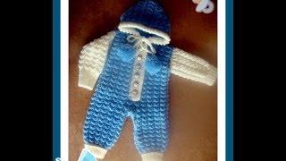 Комбинезон для малыша спицами. Часть 4. Jumpsuit for baby knitting