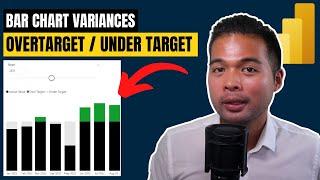 VISUALISE variance in Bar Charts // Show Over Target or Under Target // Beginners Guide to Power BI