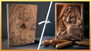 How to Carve a Three-dimensional Picture Out Of Wood. DIY