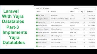 Yajra Datatables with Laravel 10  | Part-3 yajra datatable implement | Laravel  tutorial 10