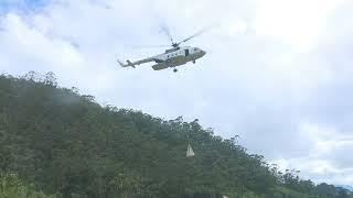 Sri Lanka Air Force MI-17 V5 Helicopter Air Lifting Necessary Equipment to 'SRI PADA' Area