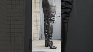 LAIGZEM Crocodile print Thigh high boots