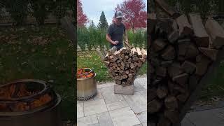 Smart wood stacking hack! #smartwork #hack #shortsvideo #randyandco