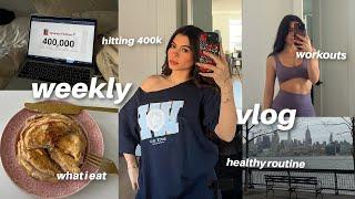 WEEKLY VLOG: healthy habits, leg day, grocery haul, hitting 400k